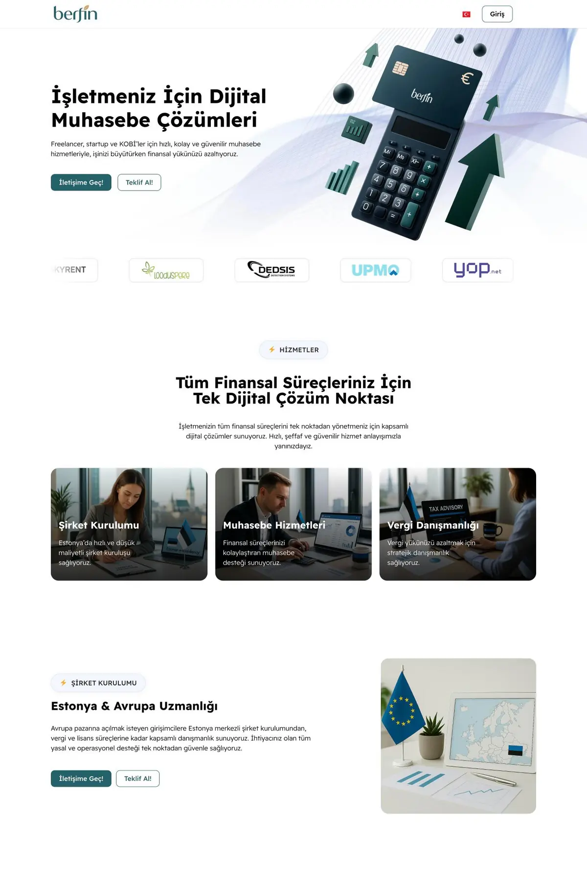 Berfin website, accounting firm, tallinn