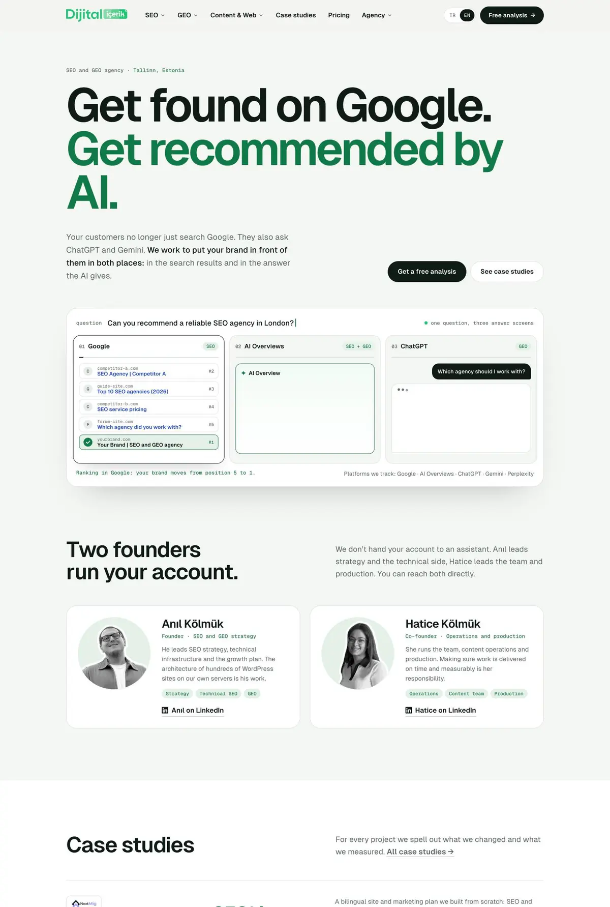 dijitalicerik website, seo and geo agency